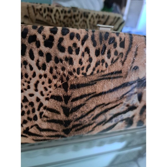 Animal Print Hard Case Wallet Credit Card Slots Tan Cheeta, Leopard, Zebra Print - Picture 6 of 8